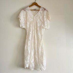 Vintage sheer cream floral dress / lingerie, Jayre California, size S
